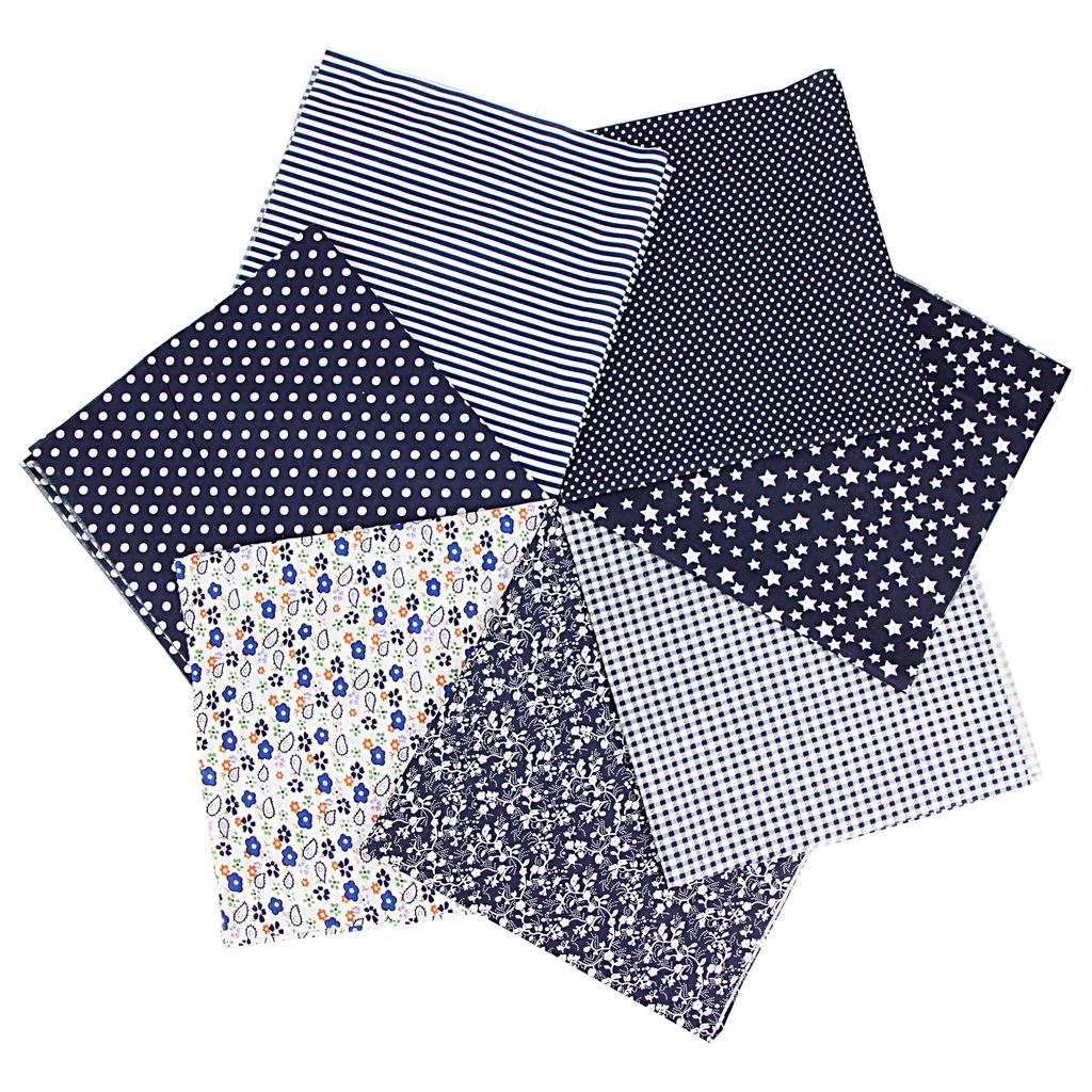 7PCS 25 X 25CM Squares Cotton Craft Fabric Cloths for DIY Bundle Patchwork Quilting Sewing Scrapbooking Artcraft