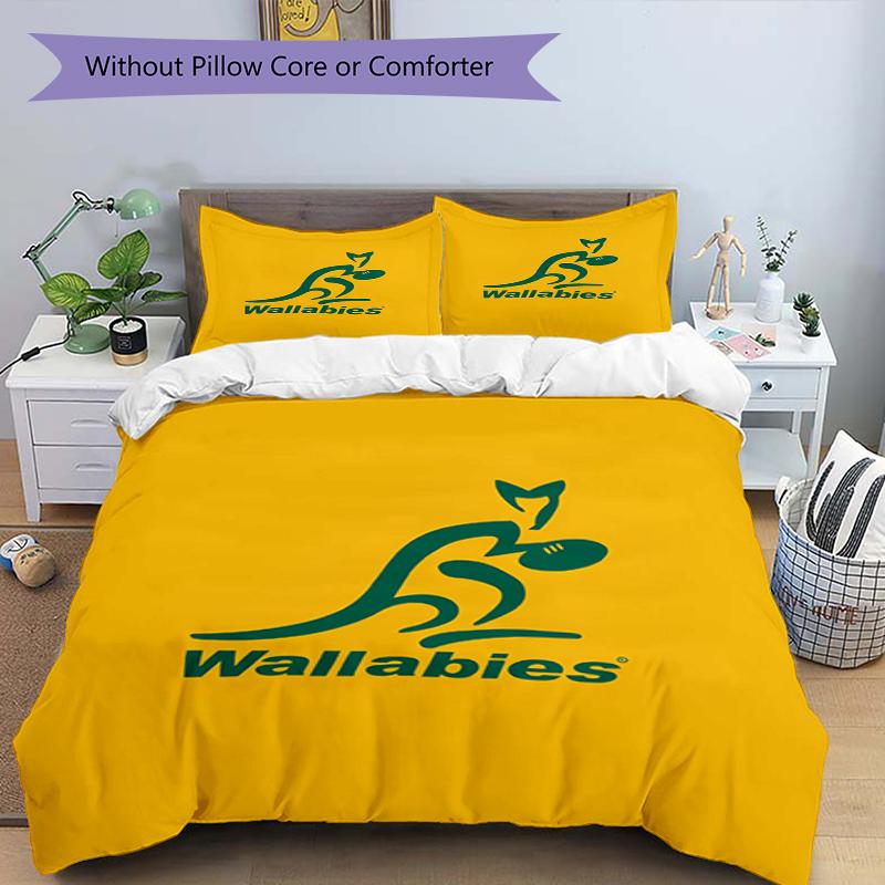 3pcs Wallabies Bedding Set Duvet Cover Closure Includes 1 Duvet Cover & 2 Pillowcases, Soft and Comfortable for All Seasons.
