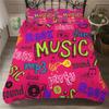 3D Printed Music Bedding, Note Patterns, Down Duvet Covers, Pillowcases, 2/3pc Girl Kid, Musician Cover Gift, King Queen Bed, All Sizes