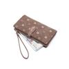 Large Capacity Floral Portable Student Handheld Long Wallet PU Printed Leaf Mobile Wallet
