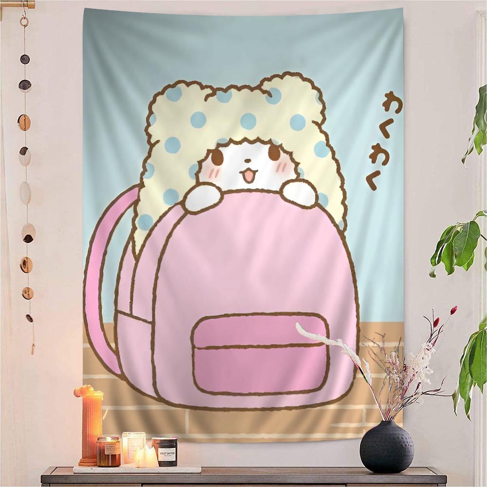 Cute Cartoon Marumofubiyori Cartoon Tapestry for Living Room Home Dorm Decor INS Home Decor