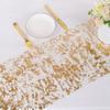 Metallic Gold Table Runner Sequin Glitter Thin Mesh Roll Tablecloth For Wedding Event Birthday Party Decoration Christmas Table