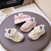Girls Sports Shoes New Spring and Summer Children's Shoes Girls Fashion Mesh Breathable Casual Shoes Embroidery Flowers