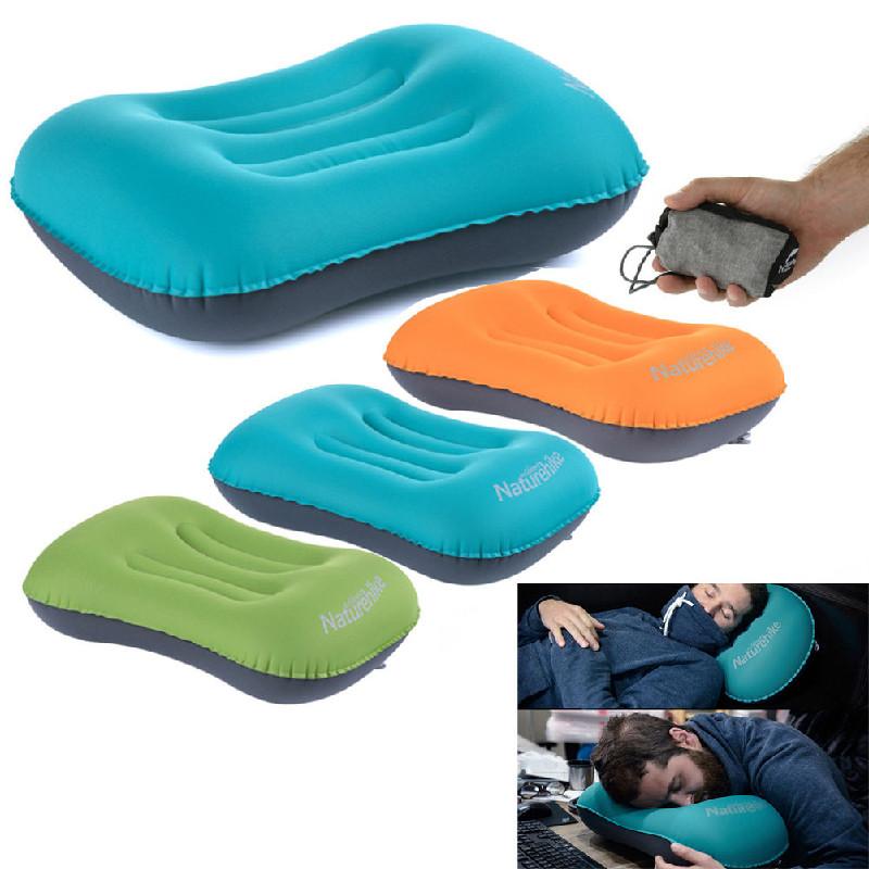 Almofada Inflável de Viagem Naturehike com Estampa de Letras Para Voos Longos e Uso ao Ar Livre