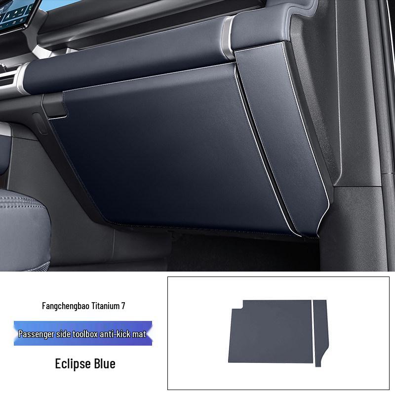 

Leopard Titanium 7 Car Door Kick Mats - Anti-scratch Leather Protection Stickers for Interior Modification