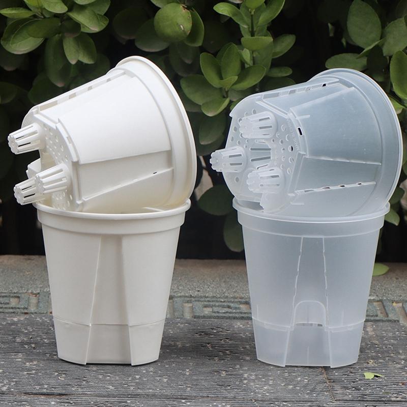 Self Watering Flowerpot Transparent Bonsai Basin Pot Orchid Pot Plant Rhizome Pot Water Storage Flowerpot Hydroponic  Lazy Basin