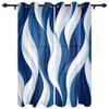 Dark Blue Wavy Abstract Lines Curtains for Bedchamber Living Room Window Drapes Kitchen Area Kids Bedroom Window Curtain Current Home Decor