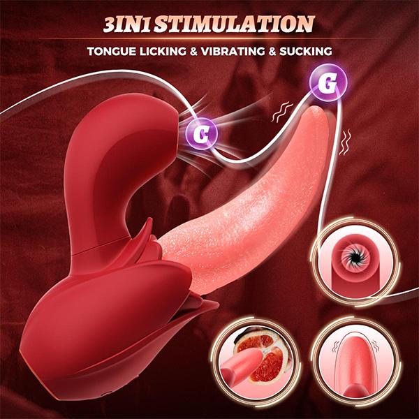 Realistic Tongue Licking Sucking Vibrator Nipples Clitoral Stimulator Clit Sucker Rabbit Sex Toys for Women Female Masturbation