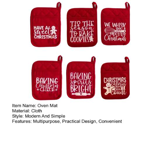 Christmas Oven Mitt with Storage Pocket Heat-Resistant Pot Holder