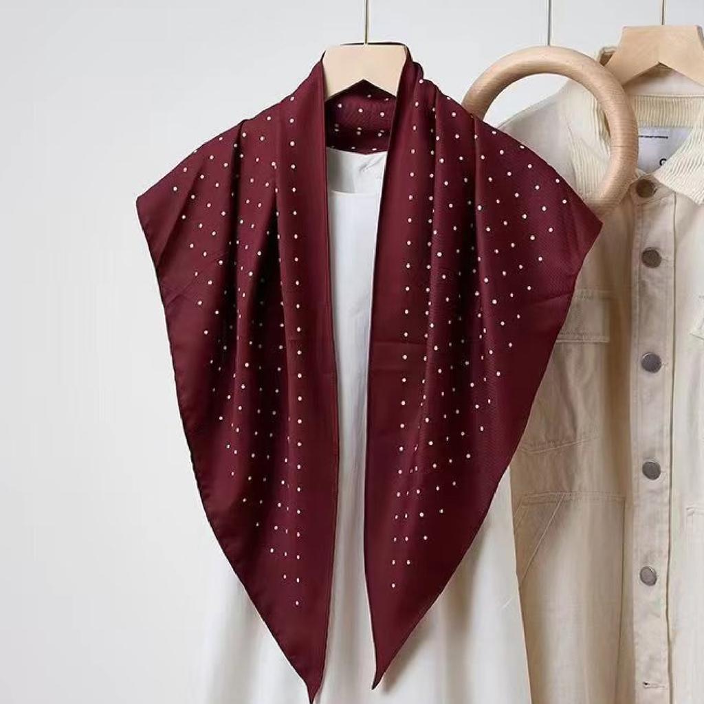 Waist Accessories Triangle Silk Scarf Waist Seal Women'S Decoration With Dress Waist Belt Accessories Scarf Vintage Polka Dots