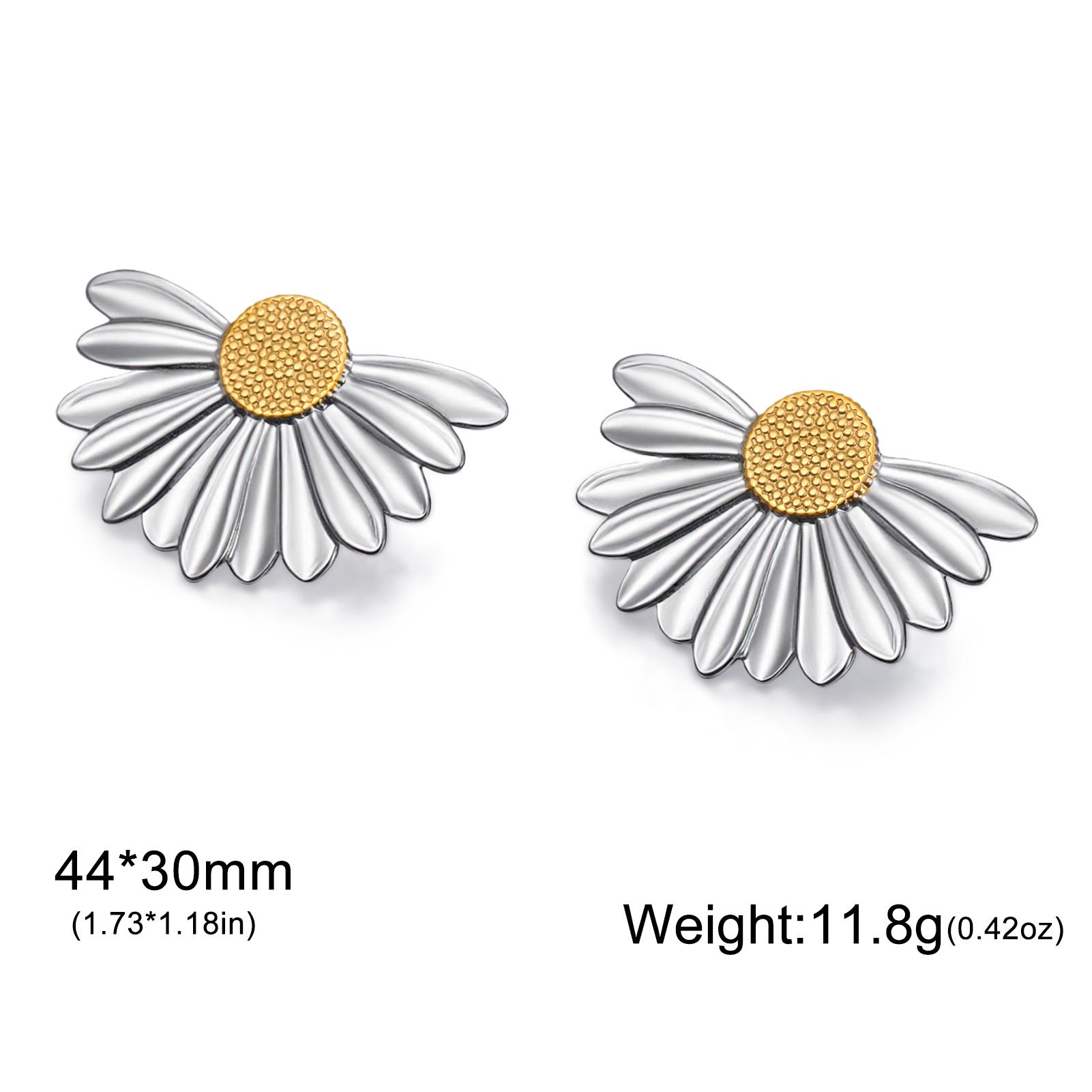 

Flower Daisy Stud Earrings Stainless Steel Waterproof Piercing Earrings for Women Girls Jewelry Birthday Valentine Gift 2026