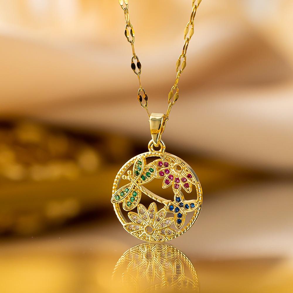 Elegant Luxury Full Zircon Copper Micro Inlaid Necklace Women Simple Exquisite Collarbone Chain Necklace