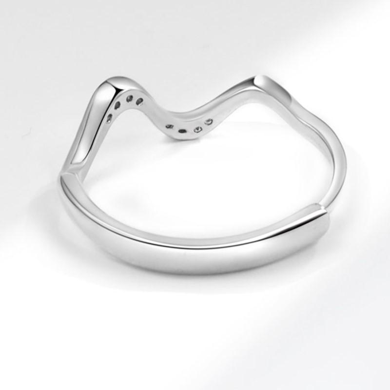 VENTFILLE 925 Sterling Silver Zircon Rings For Women Simple Fashion Ripple Luxury Valentine's Day Ring Jewelry Dropshipping