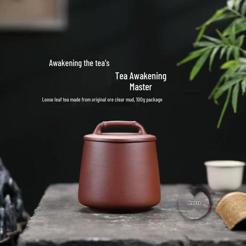 Yixing Zisha Bamboo Joint Tea Caddy: Portable Small Storage Can for Aging Loose Leaf Puer Tea 1