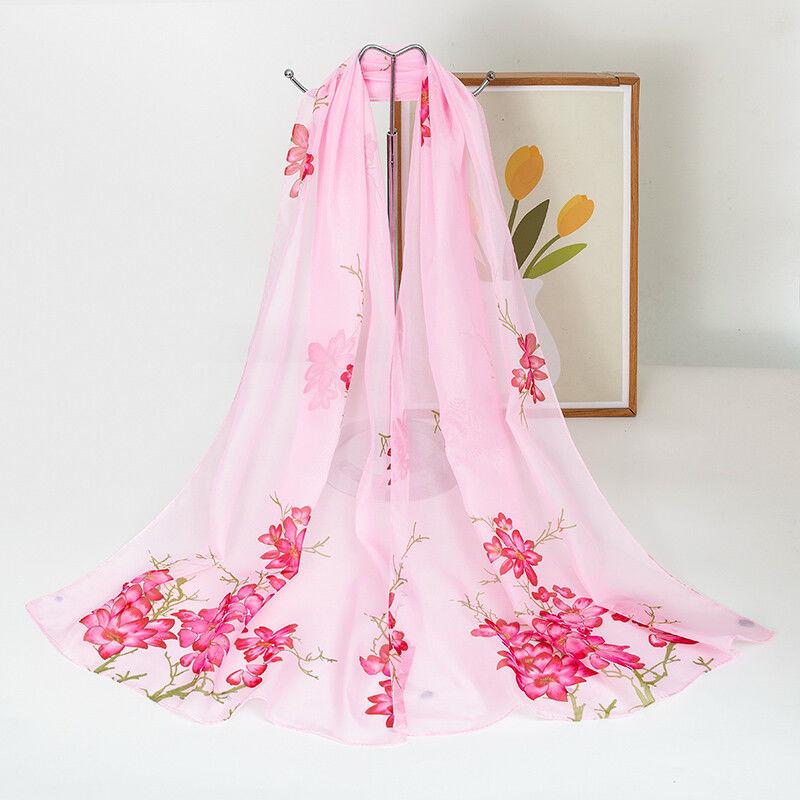 Damen Frühlings Chiffon Langer Chiffon Schal Vielseitiger Sommer Sonnenschutz Schal Stola