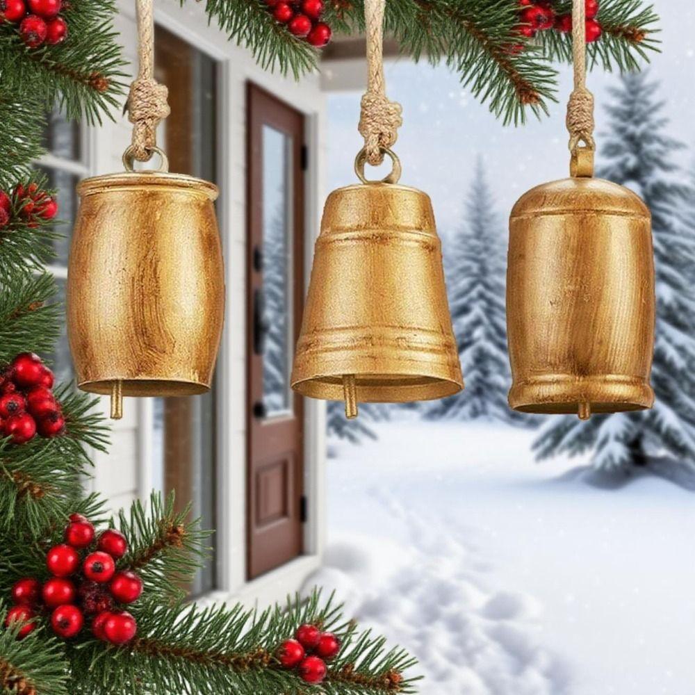 Corrosion Resistant Christams Cow Bells Handmade Christams Bell Pendant  Home Garden Decor