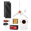 Kit Solar Eólico de 12V 600W, 2 Peças de Painel Monocristalino de 100W + Turbina Eólica de 400W e Controlador + Bateria LiFePO4 de 12.8V 100Ah + Solar Híbrido de 1000W