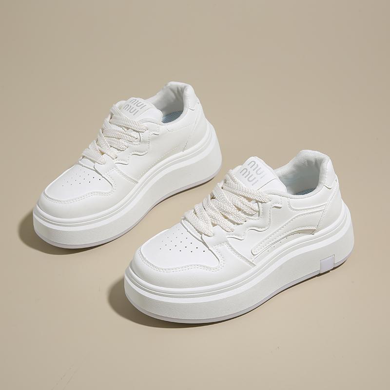 Fashion CRLAYDK Luxury Women's Platform PU Leather Sneakers Casual Skateboard Walking Shoes Fashion Ladies White Sports Running Tennis