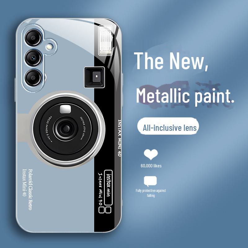 Samsung A32, A52S, A54, S21FE Metall-Liquid-Glass-Hülle mit komplettem Anti-Fall-Design für Schutz und Kreativität.