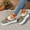 Spring and Autumn European and American large-size color matching lazy round head metal button thick-soled flying-woven women's casual single shoes