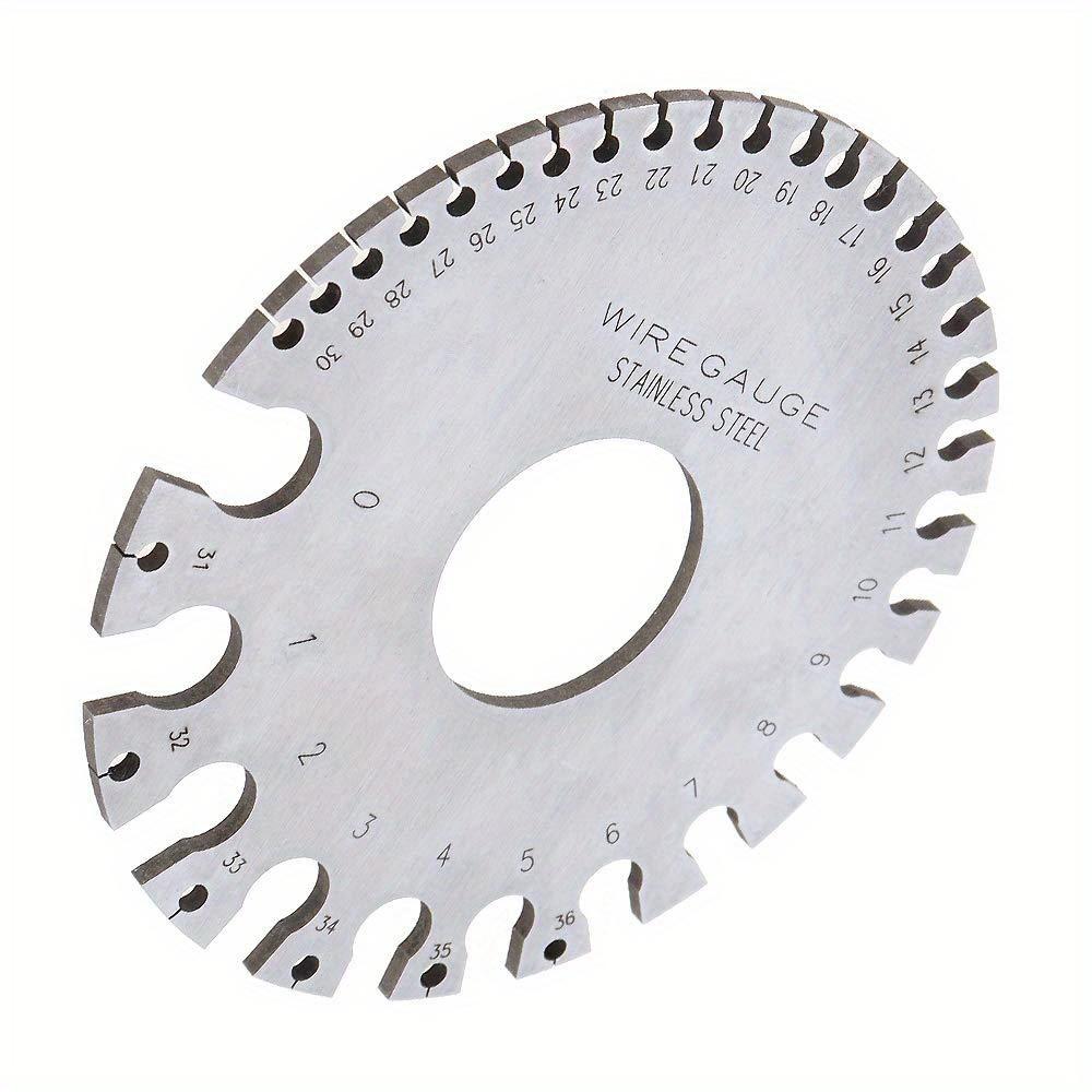 Round Wire Gauge, Stainless Steel Wire Thickness Measurer Tester Ruler Diameter Tool - Metric/Imperial