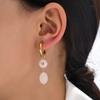Fashion Multicolor Geometric Square Heart Natural Stone Malachite Drop Earrings for Women Stainless Steel Hoops Bohemia Jewelry