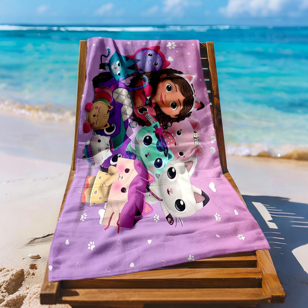 Cartoon Cute Gabbys5 Beach Towel High Absorbency & Quick-Dry Comfortable Lightweight