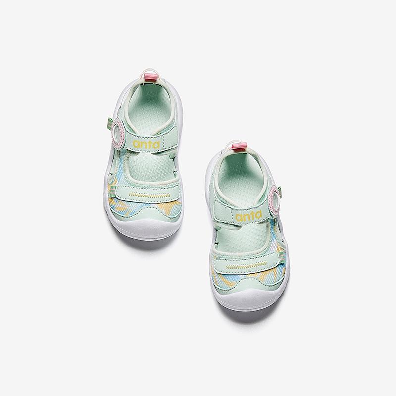 Anta Kids Beach Shoe Series Trendy Comfortable Versatile Closed-Toe Walking Shoes Baby Shoes Oxygen-Green Anta-White A322320066H-6
