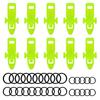 10 Pcs Fishing Hook keeper Holder with 3 Size Rubber Rings Fishing Rod Hook Keeper Baits Hanger Fishing Tackle Gear
