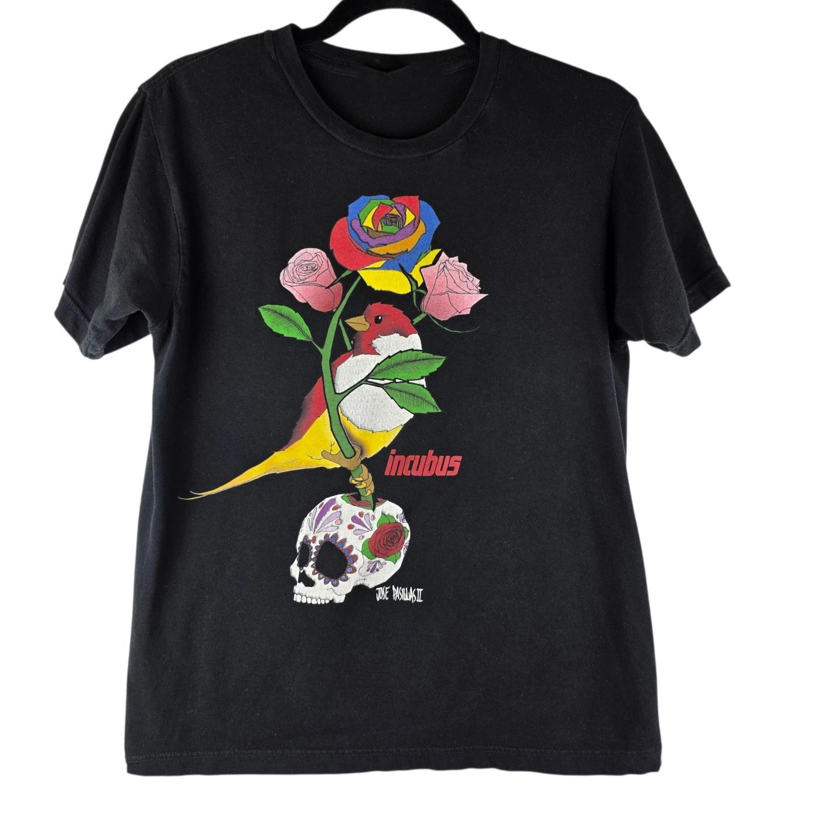 Collection Incubus Band Skull Roses T Shirt Streetwear Harajuku S