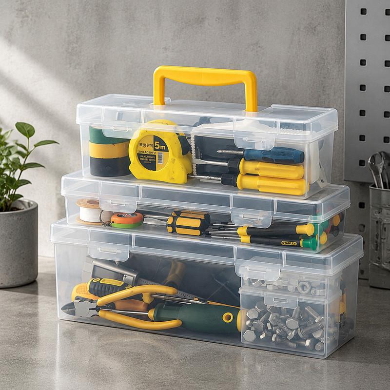 Kitchen Gadgets Household Hardware Tool Box Transparent Portable Screw Accessories Storage Box Plastic Box PP Kitchen Utensil