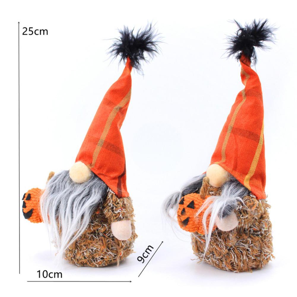 Kürbis-Gnom-Puppen Figuren mit Kürbis Halten Gesichtslose Gnom-Puppen Eine Gemütliche Plüschdekoration für Herbst- und Halloween-Partys
