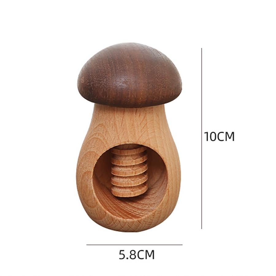 Trä Nötkrossare Svampformad Trä Nötkrossare Naturligt Bokträ Nötskalare Tång för Valnötter Pekannötter Nöter Hasselnötter Macadamianötter