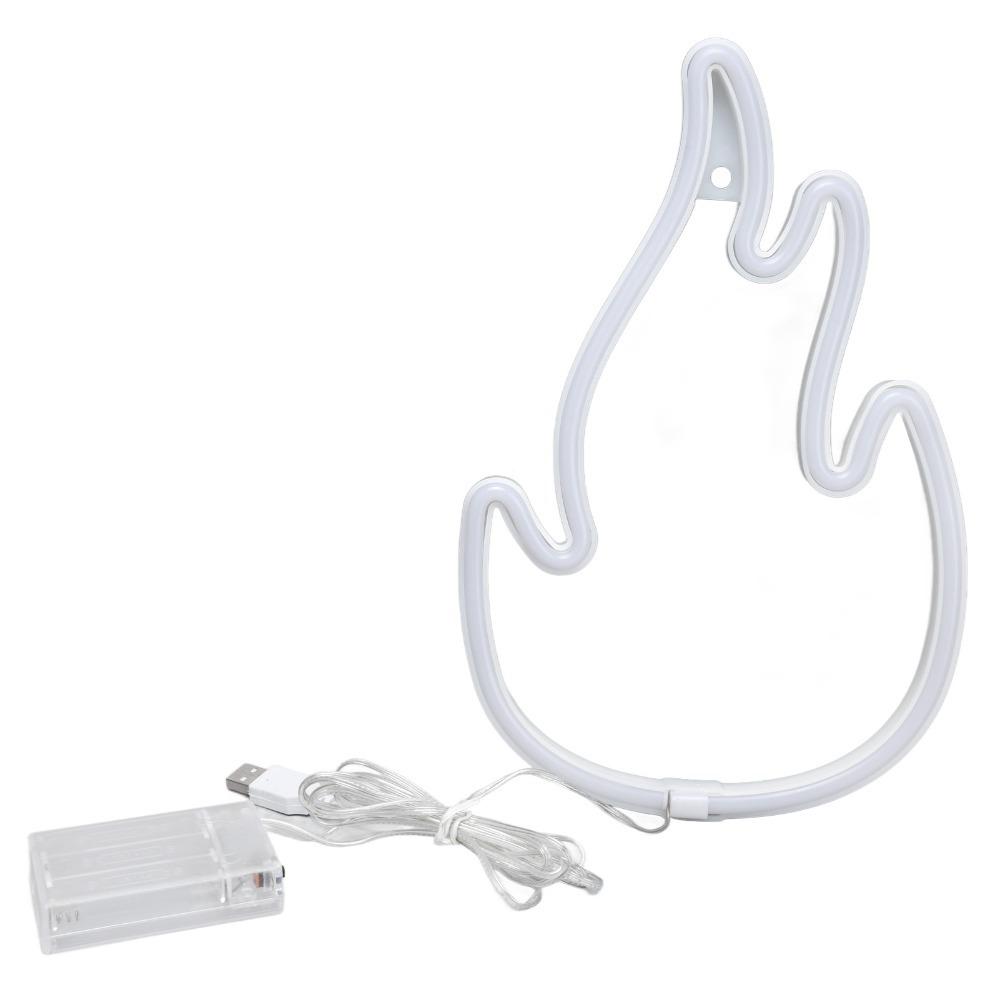 Modern Flame Neon Sign 5V Hanging LED Light Sign USB or Battery Powered Neon Lights Home Office
