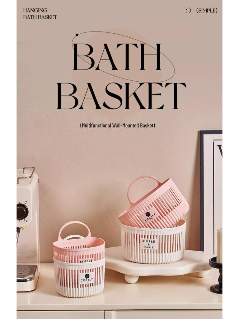 Wall-Mounted Hanging Storage Basket for Kitchen and Bathroom