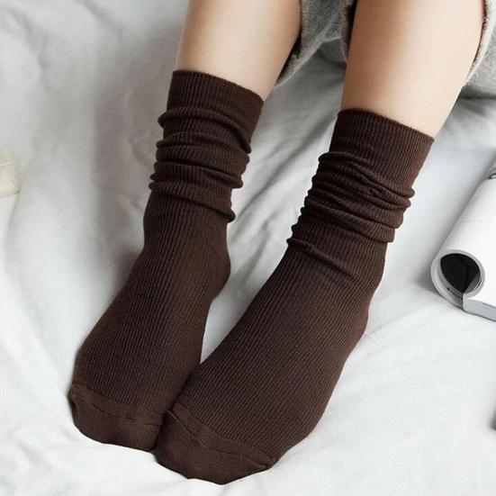 Mode Mädchen Frauen Weiche Strick Socken Lässige Baumwollmischung Mittelrohr Strümpfe