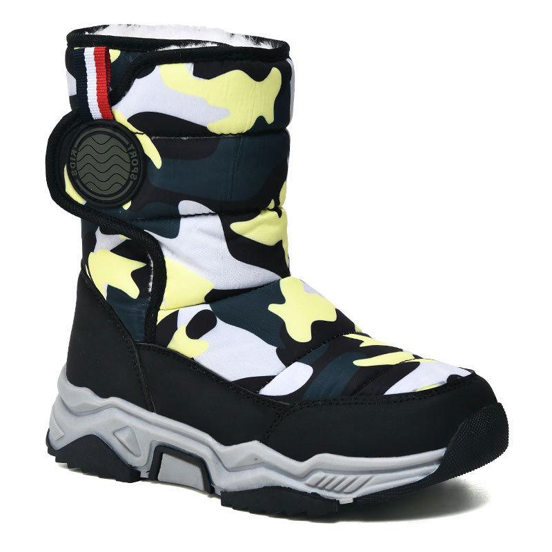 Botas de Neve de Camuflagem de Inverno para Crianças - Quentes, Algodão Acolchoado para Meninos e Meninas