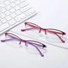 Business Style Pochromic Glasses for Men Women Smart Color Changing Minus Diopter Glasses Half Frame Clear Myopia Eyewear