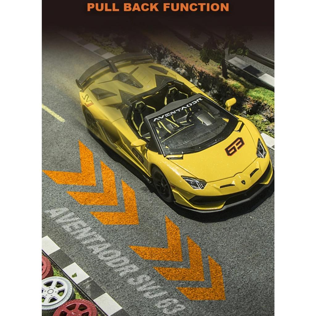 1/24 Scale Lambor Aventador SVJ 63 Super Car Model Sound Light Collection Metal Diecast Toys Vehicles Kids Boys Gift Decoration