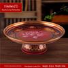 Fruit Offering Plate for Buddha, Deity Altar Plate with Alloy Lotus Flower, God of Wealth, Guanyin Bodhisattva.