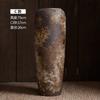 Wabi-Sabi Retro Keramik Bodenvase - Zen Gealterter Terrakotta Topf für Trockenblumen, Rustikales Haus Wohnzimmer Dekor