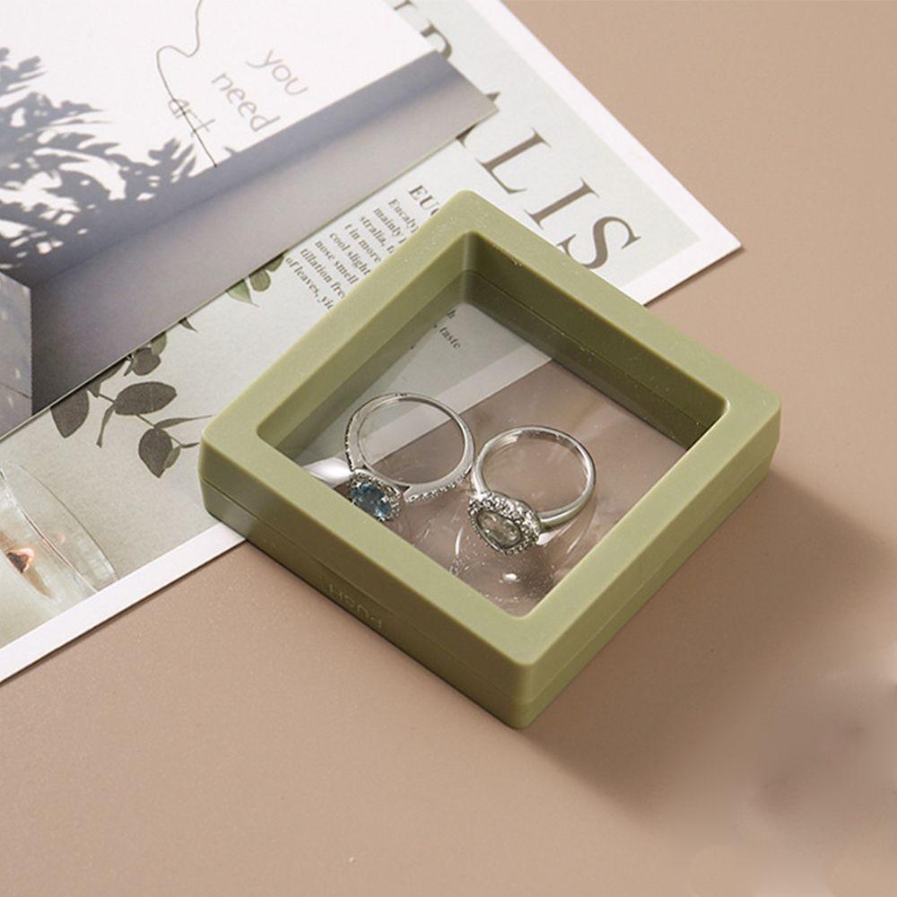 

Storage Box Women Girls Solid Color Plastic Boxes PE Film Storage Container Jewelry Storage Box green-7*7*2cm