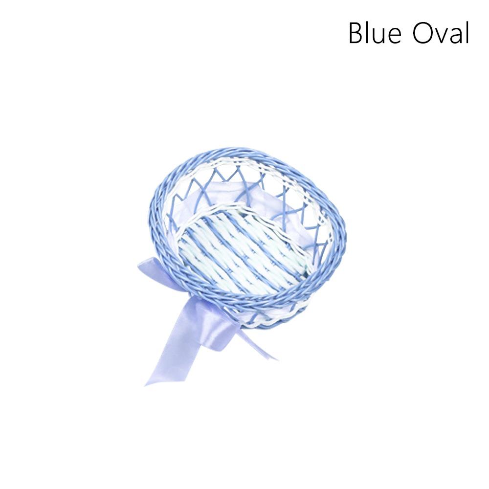 Beautiful Hand Made Flower Storage Basket Hand-Woven Round/Oval Shape Wicker Flower Basket Shopping Storage Hamper Basket