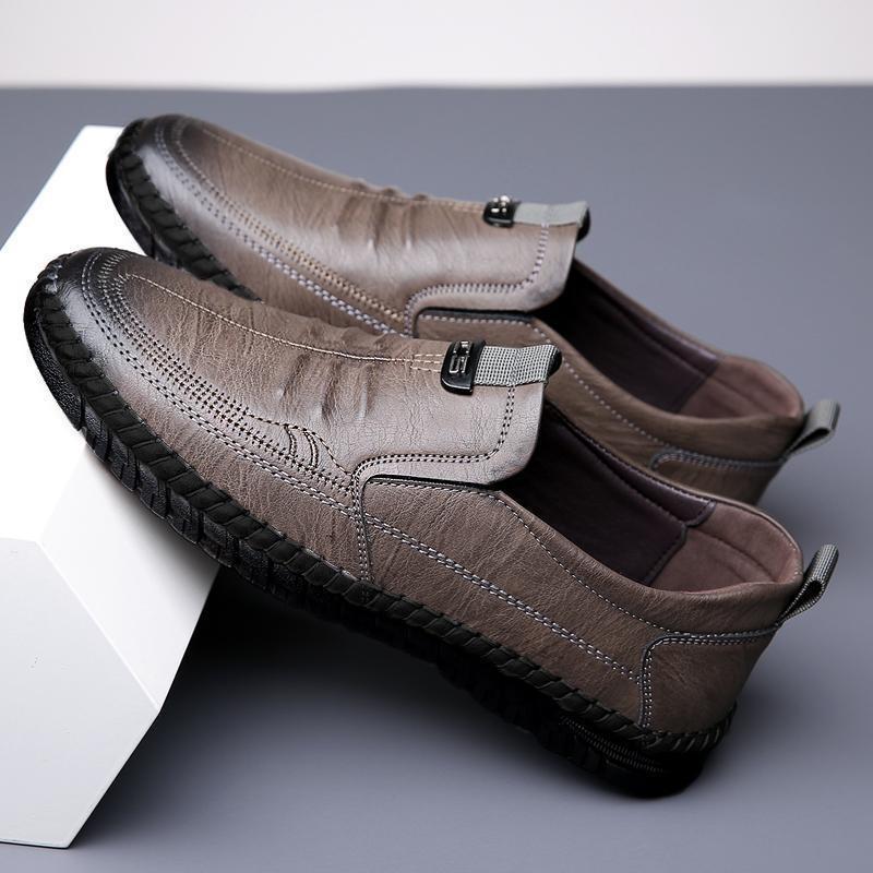 [0% all leather] Men's business foot cover non-slip breathable soft leather soft-soled shoes