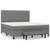 3136606 vidaXL Lit à sommier tapissier avec matelas Gris foncé 160x200cm Tissu