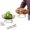 New European Luxury Fruit Cake Tray Creative Design Large Round Fruit Basket Snack Display Dessert Stand Home Decor