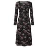 Women Floral Beach Dress Long Sleeve Casual Party Vintage Boho Dress