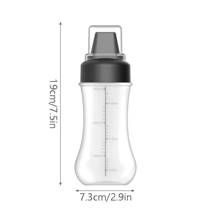 Kořenka Stlačovací láhev 350ML 5-otvorová Salátová Kečupová Stlačovací láhev s prachovkou a stupnicí Nádoba na omáčky Kuchyňské náčiní