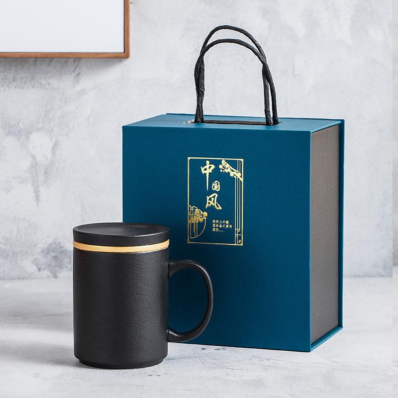 Ceramic personal office tea separation cup household commercial real estate opening simple accompanying small gifts