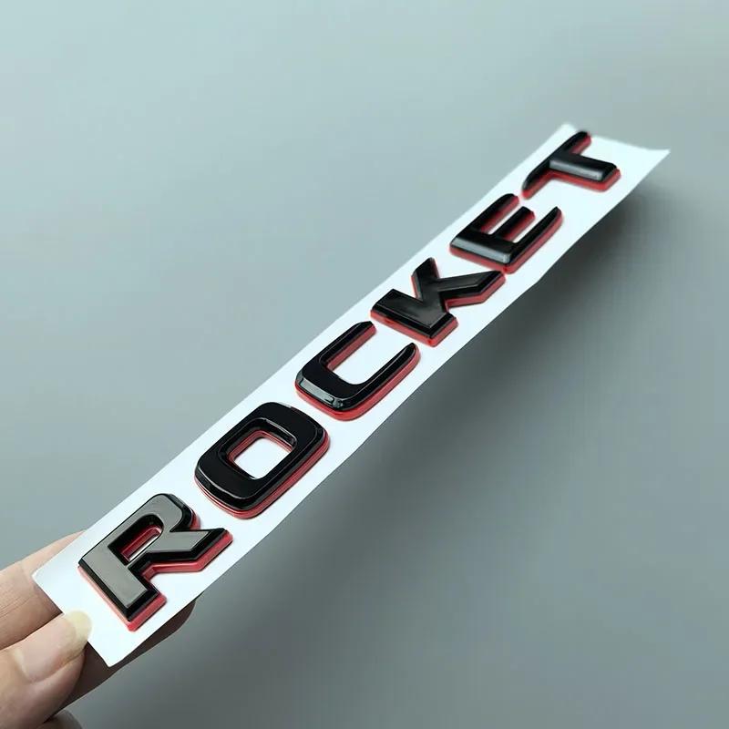 

Glossy Black & Red Letters ROCKET ABS Car Emblem Trunk Nameplate Logo Sticker for 700 800 900 ROCKET